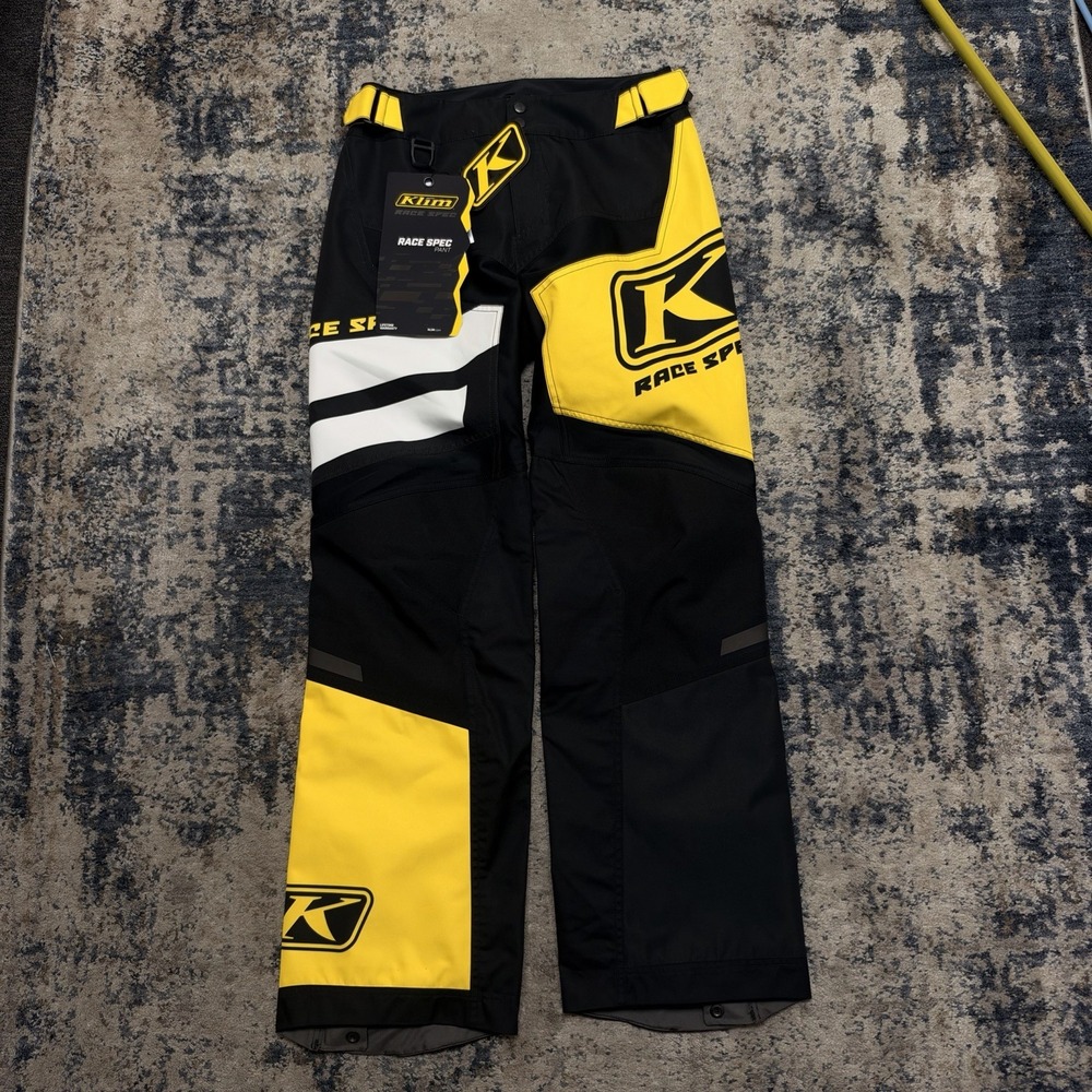 Klim Race Spec Snowmobile Pants Black Yellow Size Small Brand New With Tags NWT